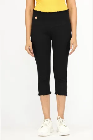 AngelFab Women Skinny Fit High Rise Cotton Capris