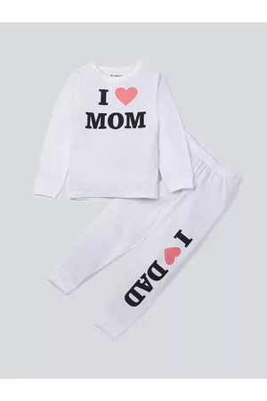 BE AWARA Kids Typography Printed Pure Cotton Clothing Set
