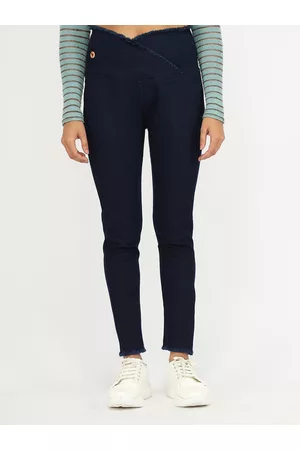 AngelFab Women Skinny Fit Mid-Rise Cotton Denim Jeggings