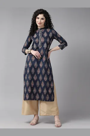 Cayman Ethnic Motifs Printed Gotta Patti Kurta