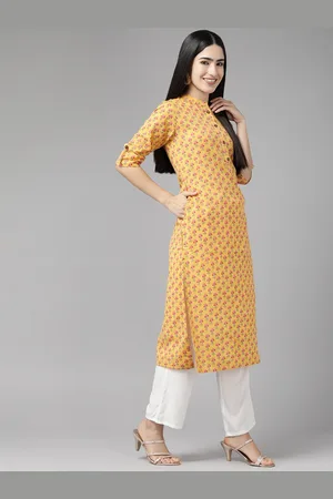 Cayman Floral Printed Kantha Work Pure Cotton Kurta
