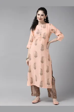 Cayman Floral Printed Regular Pure Cotton Kurta with Trousers