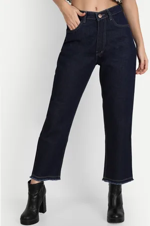 AngelFab Women Jean Straight Fit High-Rise Cotton Jeans