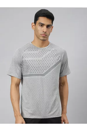Alcis Men Heather Anti-Static Slim-Fit Round Neck Distance Running T-Shirt