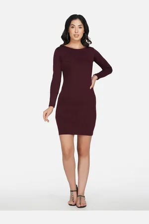 NEU LOOK FASHION Women Maroon Bodycon Dress