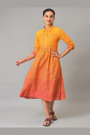 AURELIA Striped A-Line Midi Dress