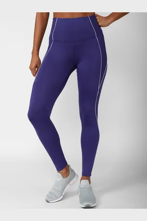 Reebok Women Side Panel Striped Printed High Waist Tights