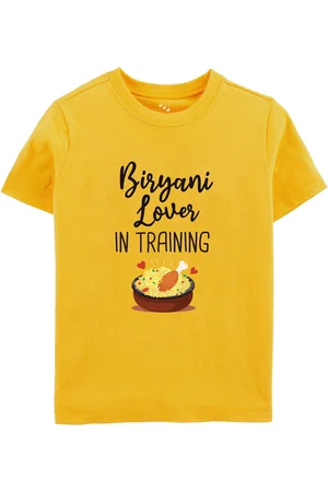 Zeezeezoo Kids Biryani Lover in Training Printed Pure Cotton T-shirt