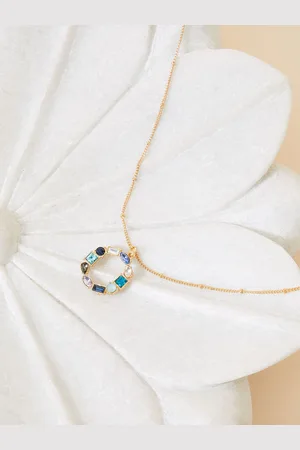 Accessorize Eclectic Stone Circle Pendant Necklace