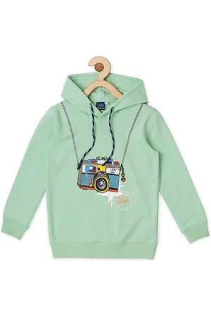 CAVIO Boys Graphic Printed Long Sleeve Hooded Cotton T-shirt