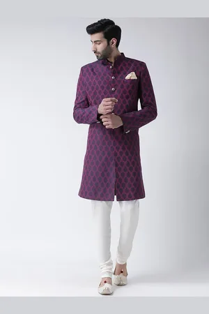 KISAH Men Self-Design Cotton Indowestern Sherwani Set