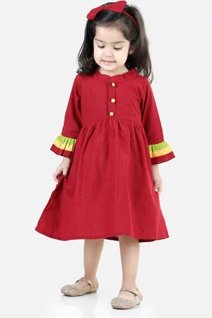 BownBee Girls Bell Sleeve A-Line Dress