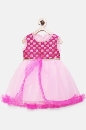MANY FROCKS & Girls Pink Solid A-Line Dress