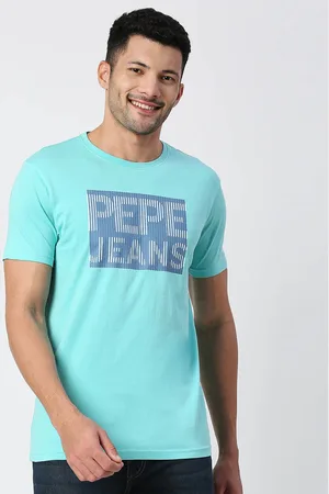 Pepe Jeans Men Green Cotton Typography Printed T-shirt