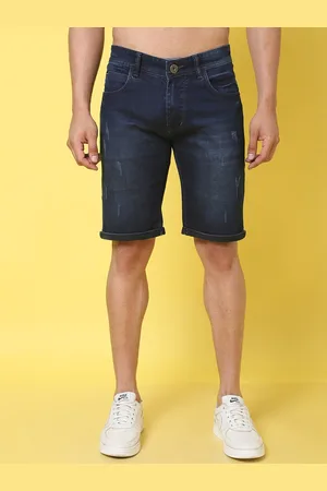 Rodamo Men Cotton Washed Slim Fit Denim Shorts