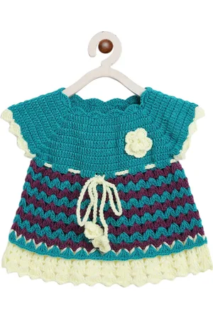CHUTPUT Girls Multicoloured Self Design A-Line Dress