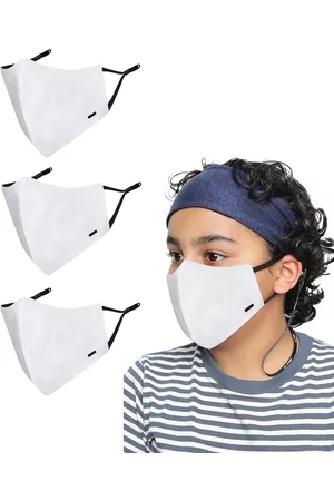 Masq Kids Pack Of 3 Solid 4-Ply Reusable Cotton Cloth Masks
