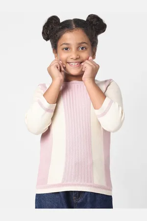 ONLY Girls Colourblocked Pullover Cotton Sweater