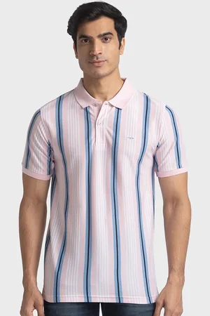 ColorPlus Striped Polo Collar Organic Cotton Slim Fit T-shirt