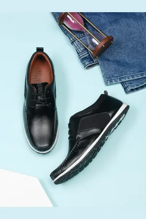 MUTAQINOTI Men Lightweight Comfort Insole Patent Leather Contrast Sole Sneakers