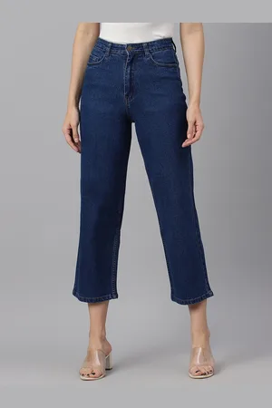 Guti Women Light Fade Flared High-Rise Stretchable Cropped Jeans