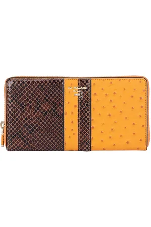 Da Milano Women Colourblocked Leather Zip Around Wallet