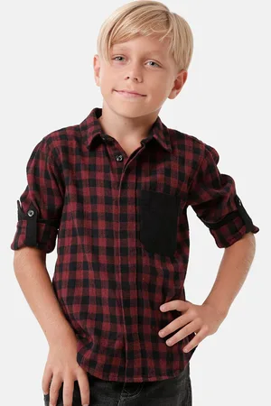 KATE & OSCAR Boys Smart Checked Cotton Casual Shirt