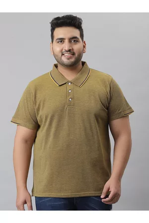 Instafab Men Camel Brown Polo Collar T-shirt