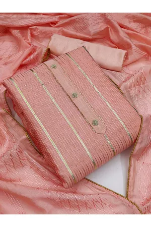 Kalini Striped Woven Design Unstitched Dress Material With Dupatta