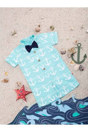 Nino Bambino Infant Boys Printed Pure Organic Cotton Romper