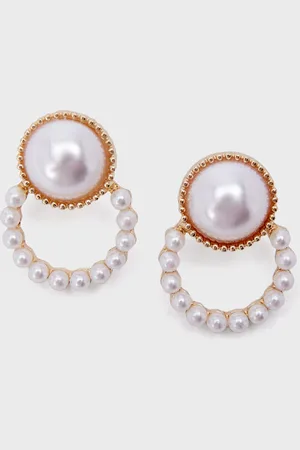 20Dresses Pearls Studded Contemporary Drop Earrings