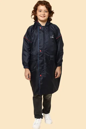 THE CLOWNFISH Oliver Kids Waterproof Reversible Hooded Long Rain Jacket