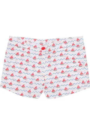 Nino Bambino Girls White Organic Cotton Printed Regular Fit Hot Pants
