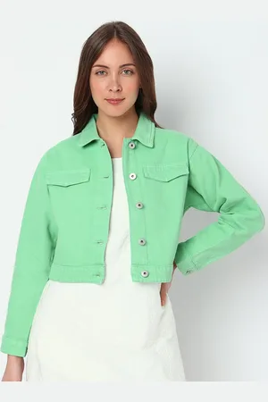 VERO MODA Cotton Crop Denim Jacket