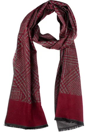 The Tie Hub Men Checked Woolen Scarf With Frayed Border