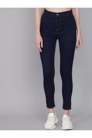 KOTTY Women Skinny Fit High-Rise Denim Trousers