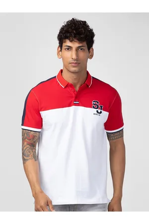 SPYKAR Men Colourblocked Polo Collar Slim Fit T-shirt