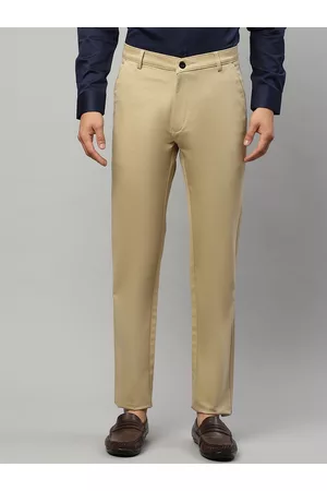 Rodamo Men Beige Slim Fit Trousers