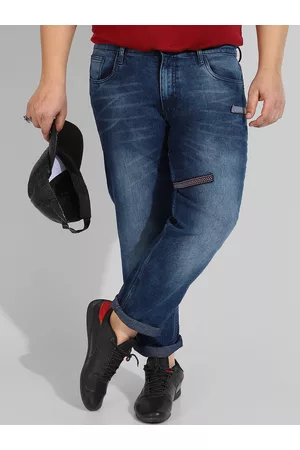 Instafab Men Plus Size Relaxed Fit Light Fade Cotton Stretchable Jeans