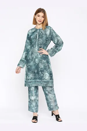 Cloth Haus India Floral Printed Band Collar Kurta