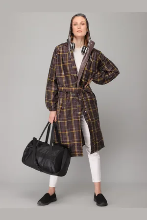 THE CLOWNFISH Dynamic Pro Women Brown Waterproof Long Rain Jacket