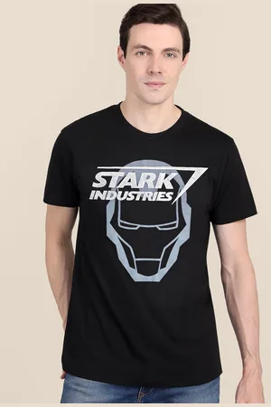 Free Authority Men Black Cotton Iron Man Printed T-shirt