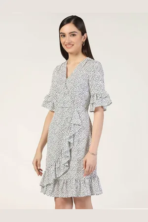 BEATNIK Print Bell Sleeve A-Line Dress