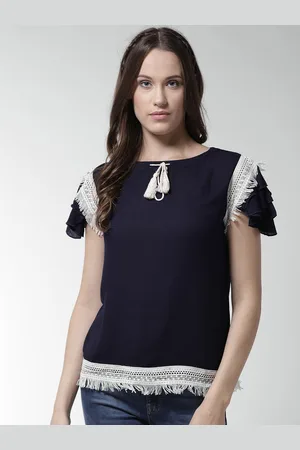 La Zoire Women Navy Blue Solid Top