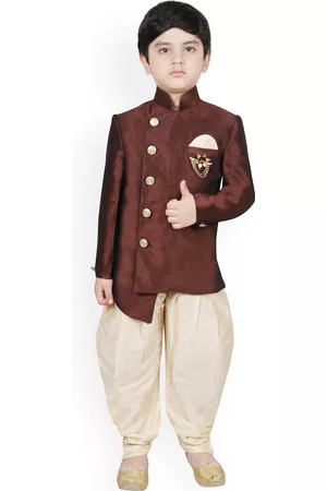 SG Boys Brown & Beige Sherwani Set