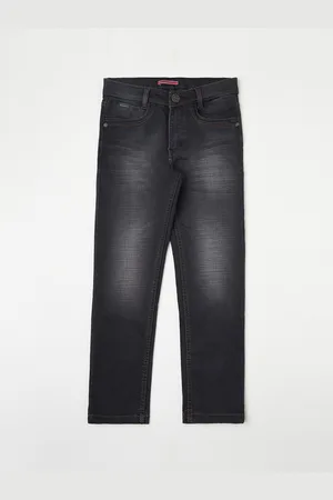 Crimsoune Club Boys Grey Slim Fit Light Fade Stretchable Jeans