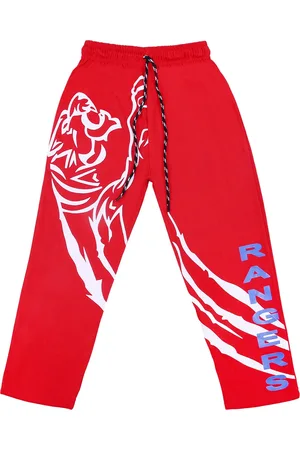 Sweet Angel Girls Red & White Printed Track Pants