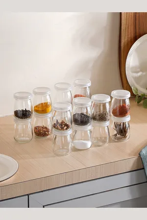 Nestasia 16 Pieces Transparent Glass Airtight Containers 100ml