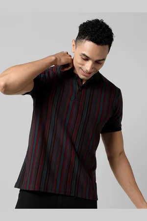 Campus Striped Polo Collar Cotton T-shirt