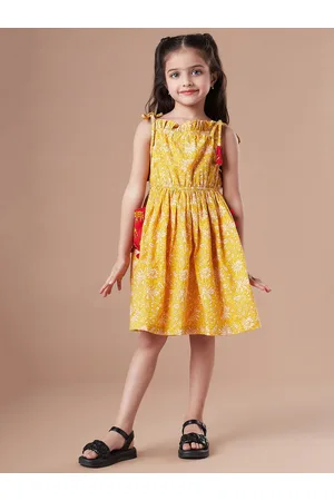pspeaches Girls Floral Printed Fit & Flare Cotton Dress